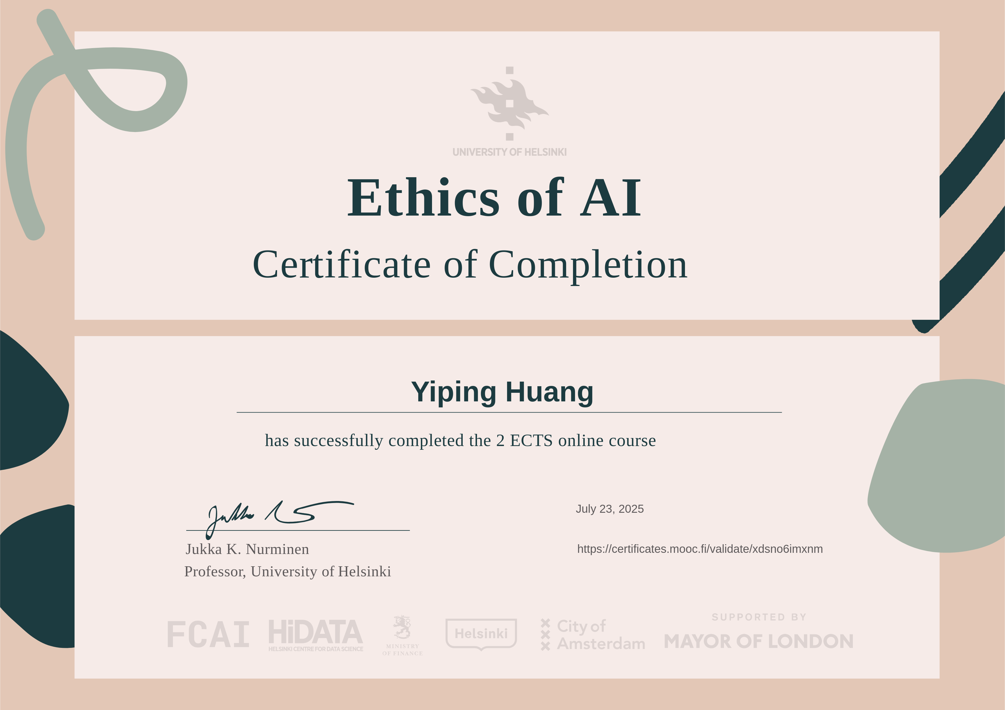Ethics of AI Certificate