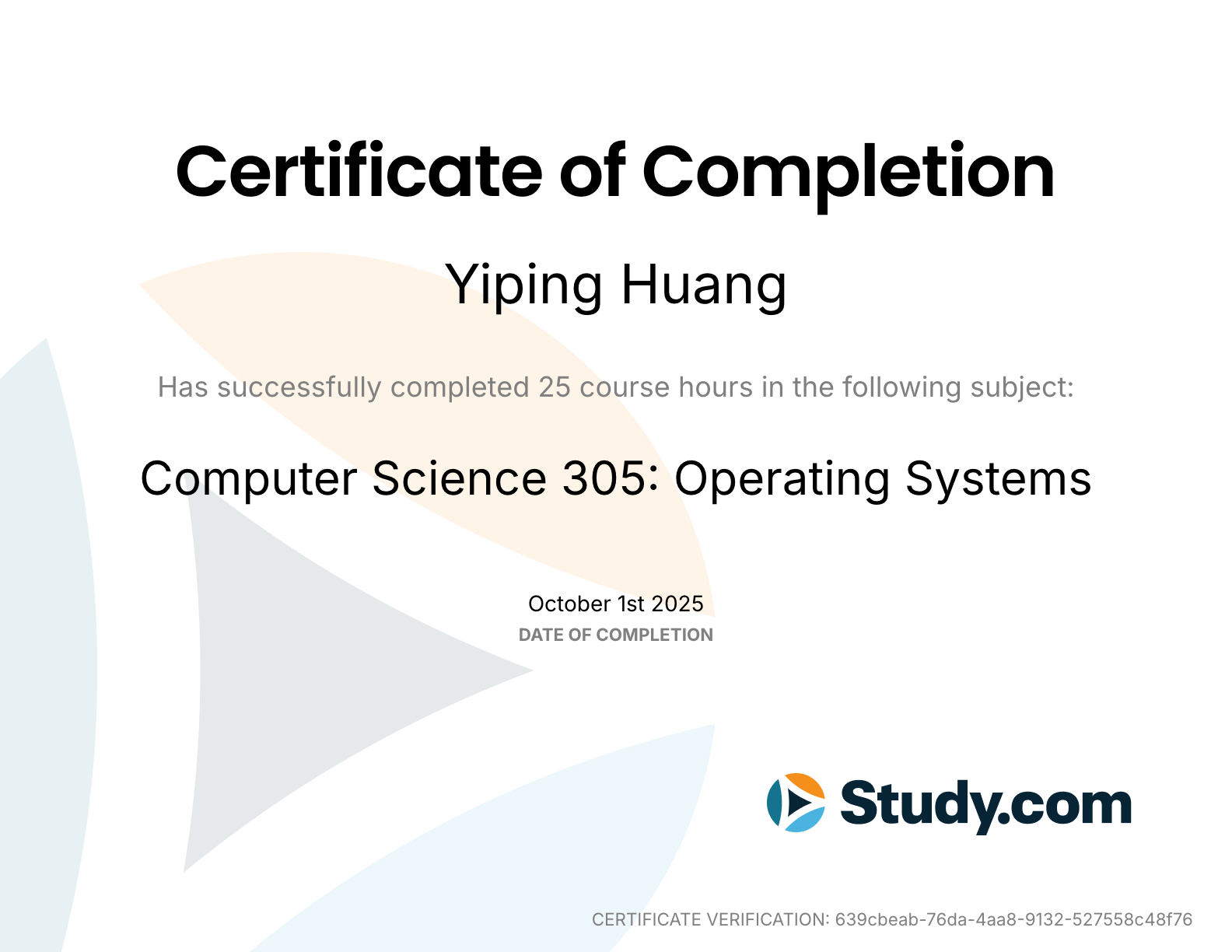 Operating Systems Certificate